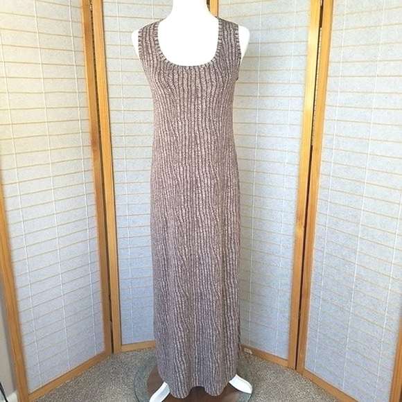 Fresh Produce Brown Tank Maxi Dress Stretch Knit Size XS Made in USA - Picture 1 of 9